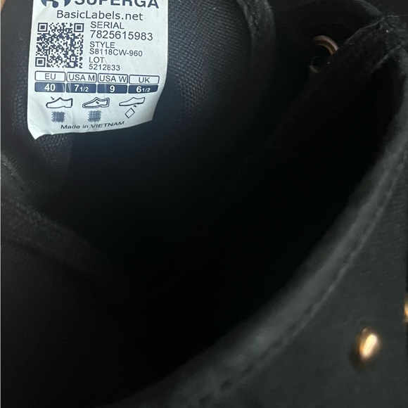 Superga Alpina Studded Women's Black and Gold High-Top Sneakers - Picture 3 of 7